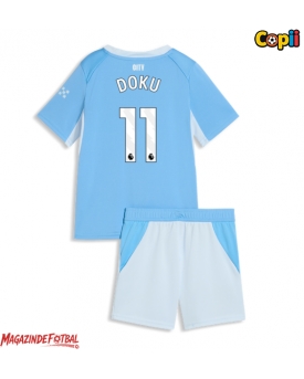 Manchester City Jeremy Doku #11 Echipament de Fotbal Replică 2026-27 Copii Acasa (+ Șorturi)
